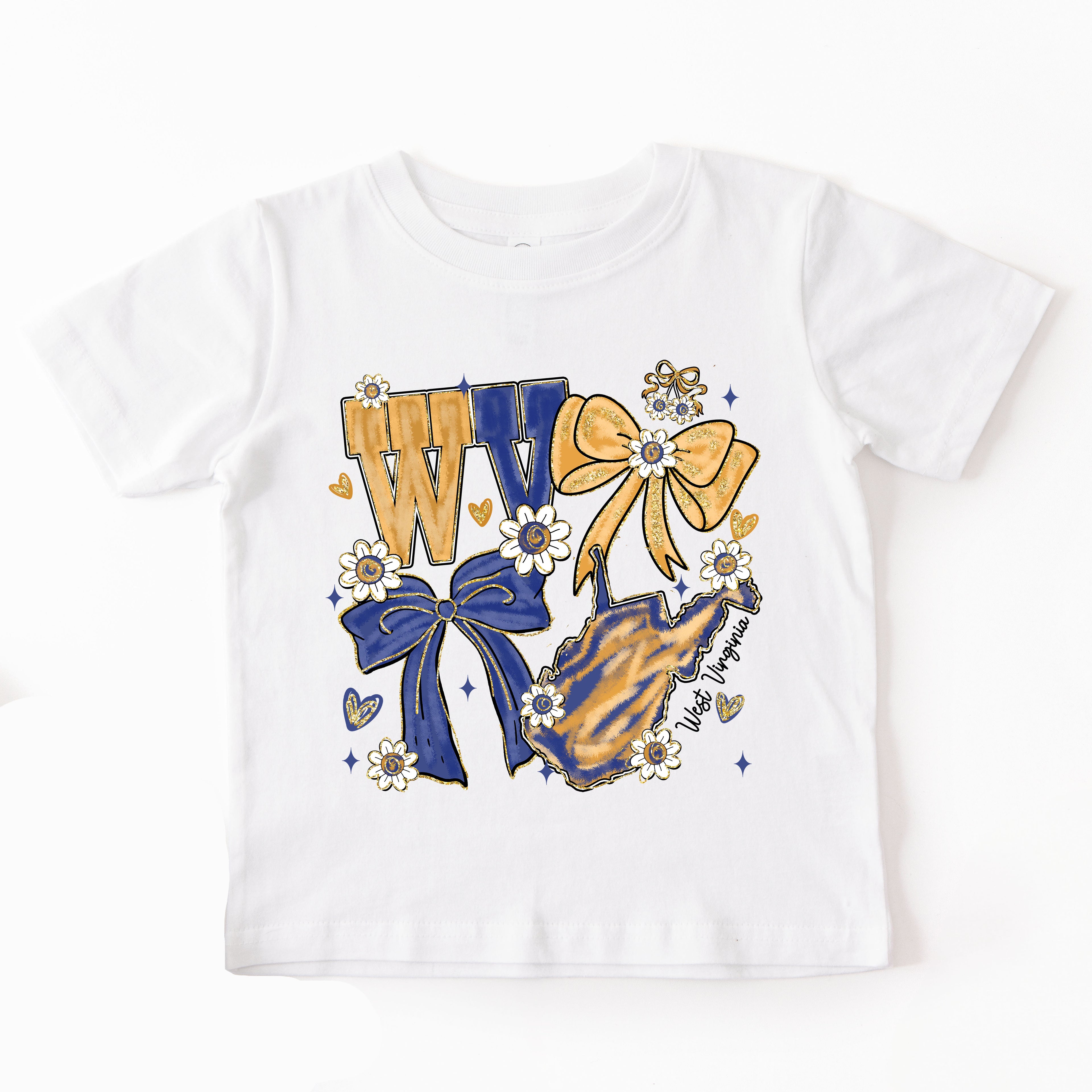 Infant WV Faux Glitter Bow Tee