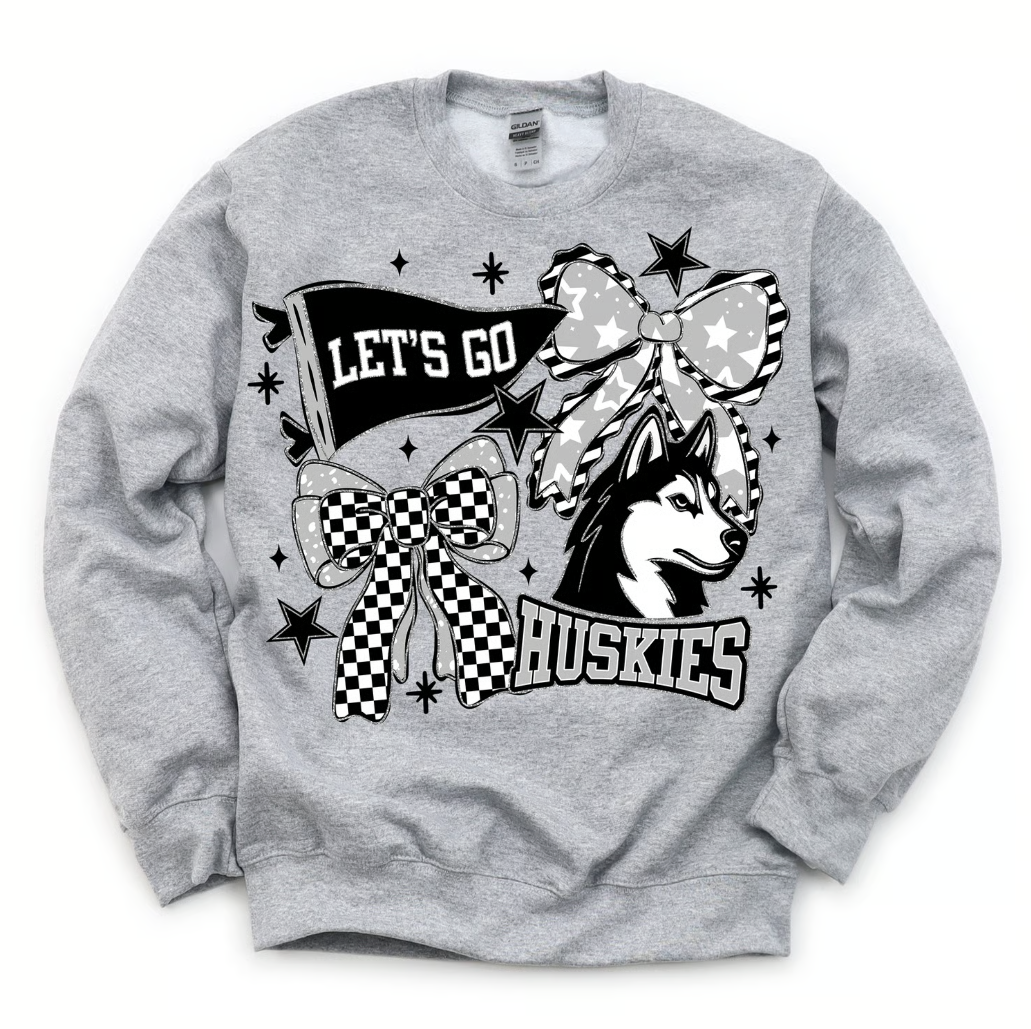 Huskies Bow Collage Crewneck