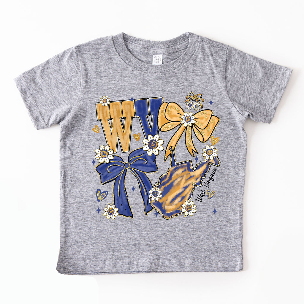 Infant WV Faux Glitter Bow Tee