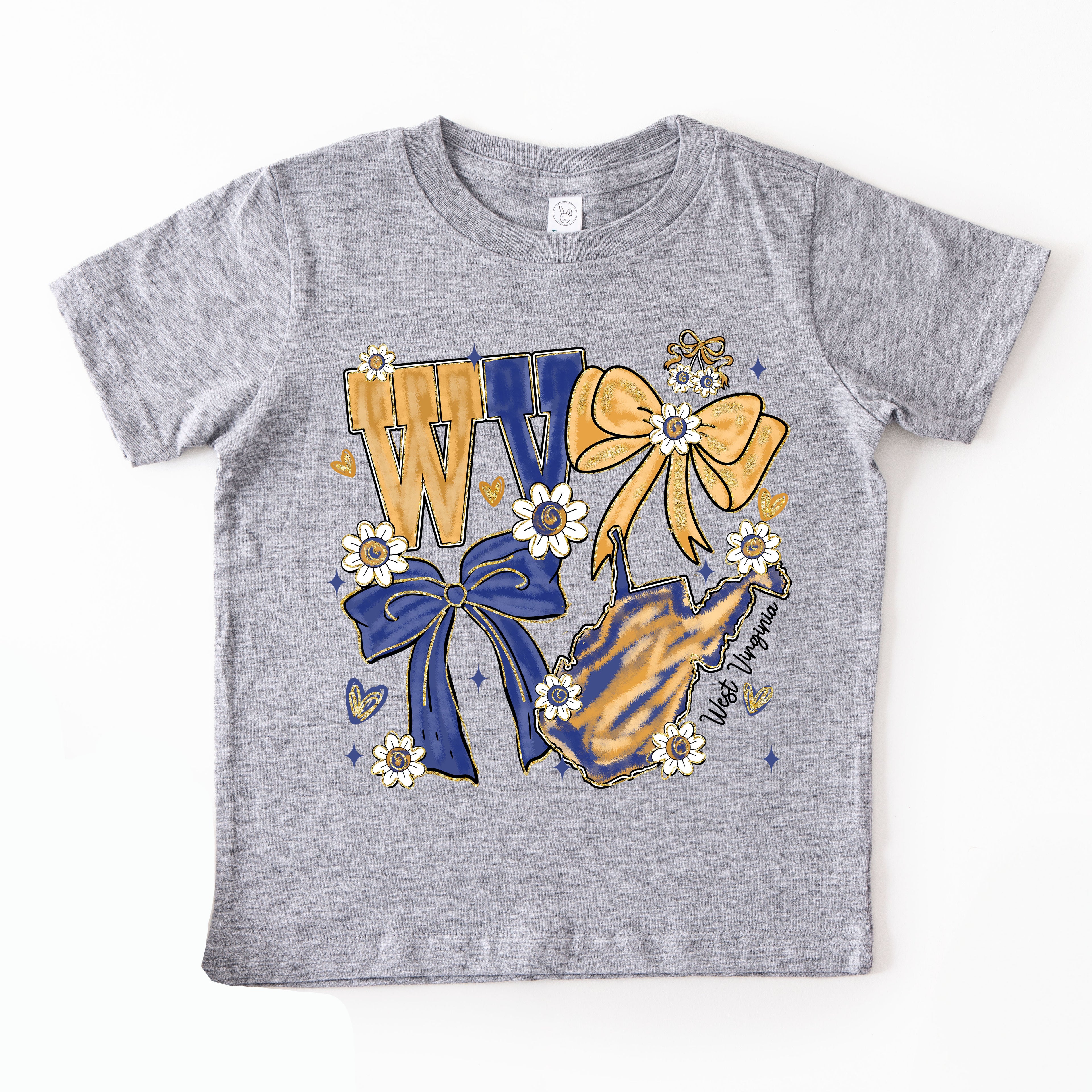 Infant WV Faux Glitter Bow Tee