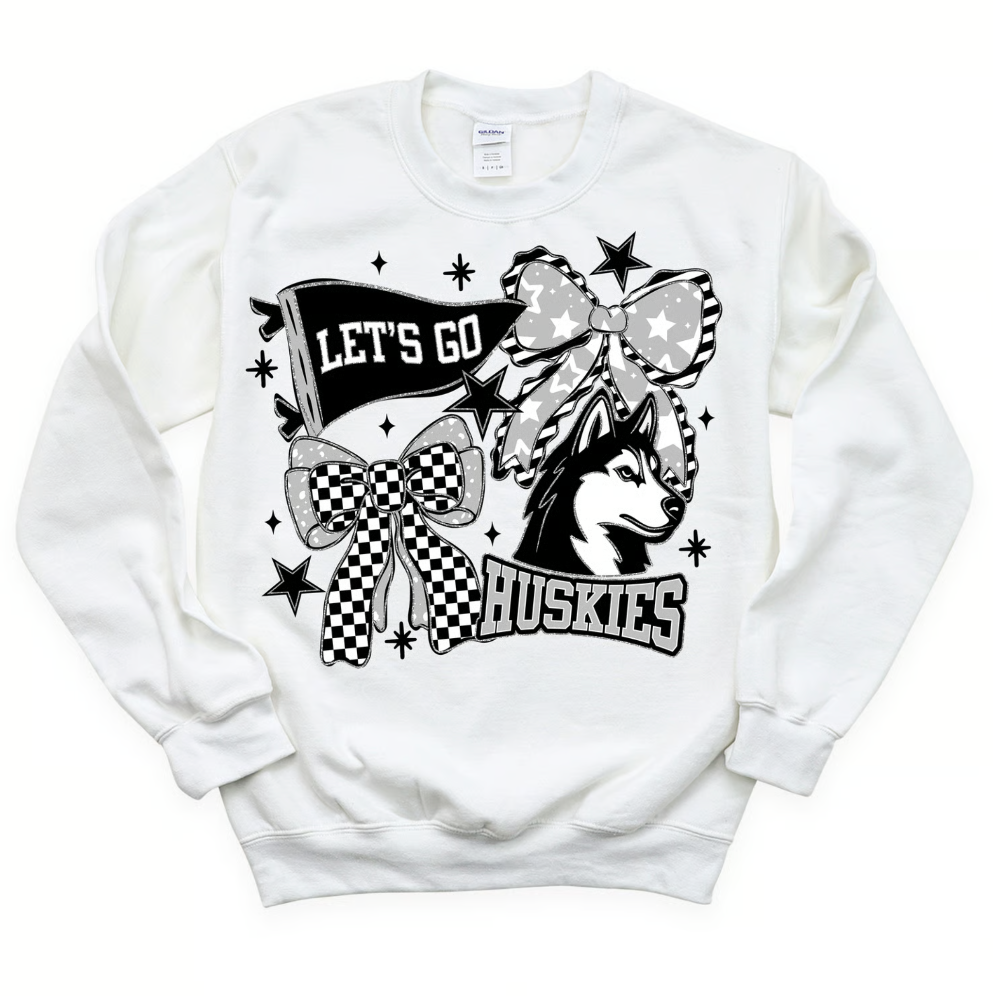 Huskies Bow Collage Crewneck