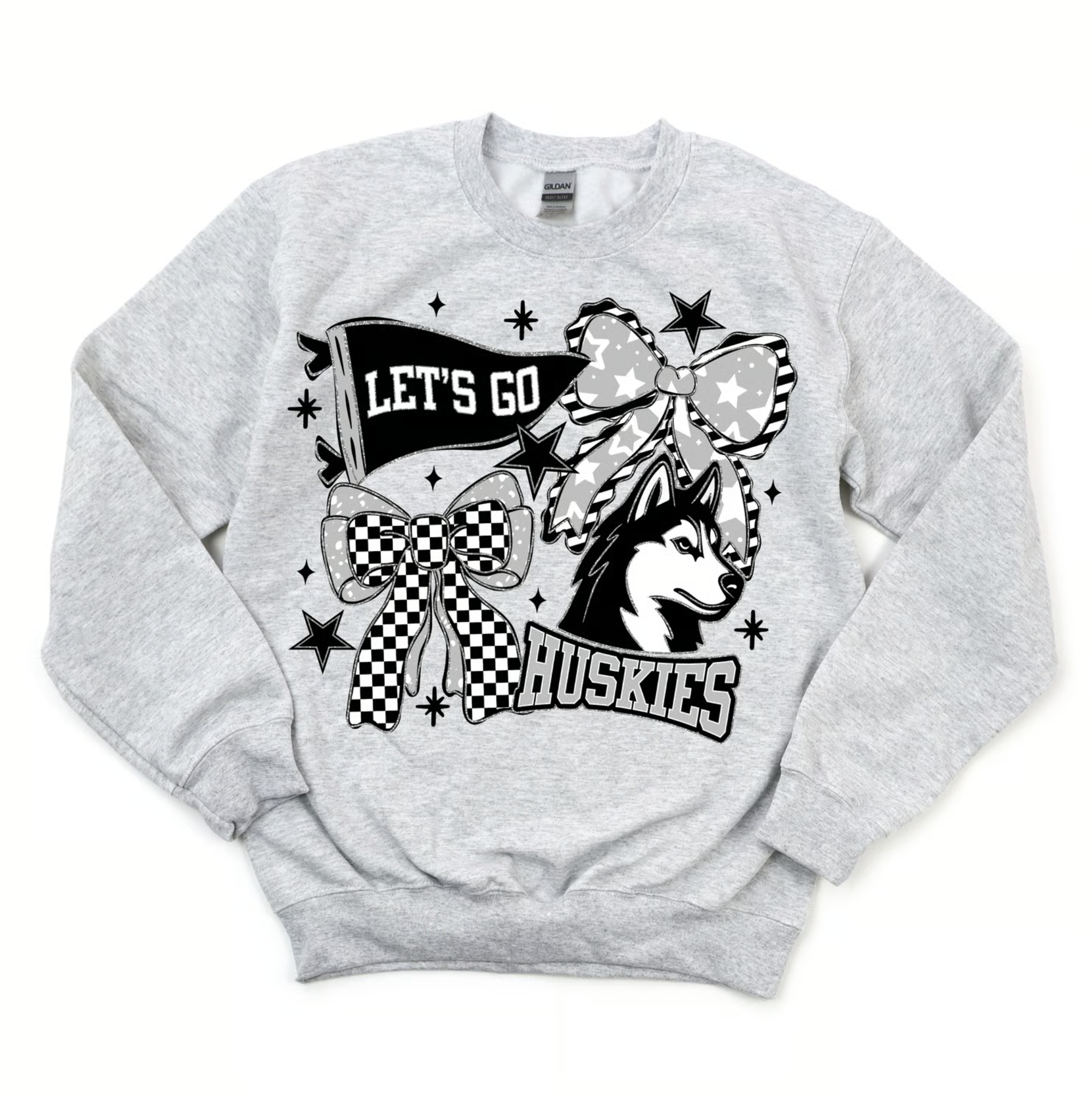 Huskies Bow Collage Crewneck