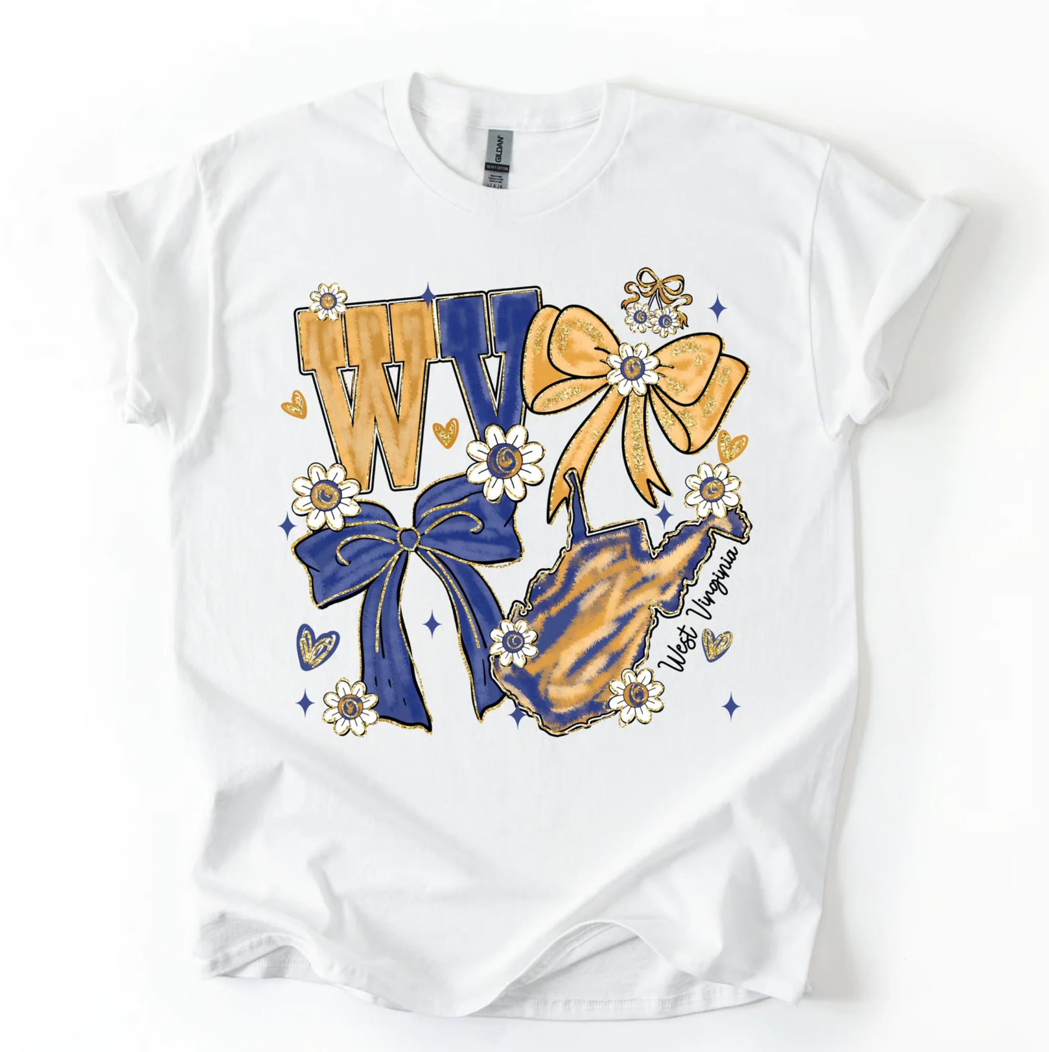 Youth WV Faux Glitter Bow Tee