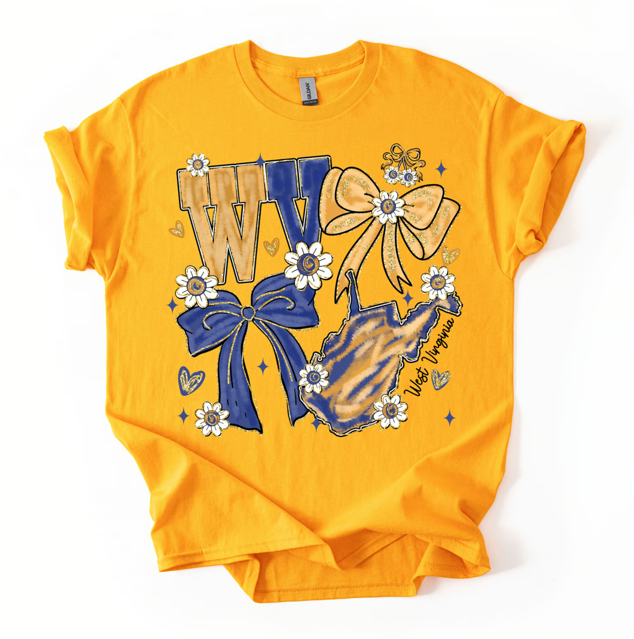 WV Faux Glitter Bow Tee