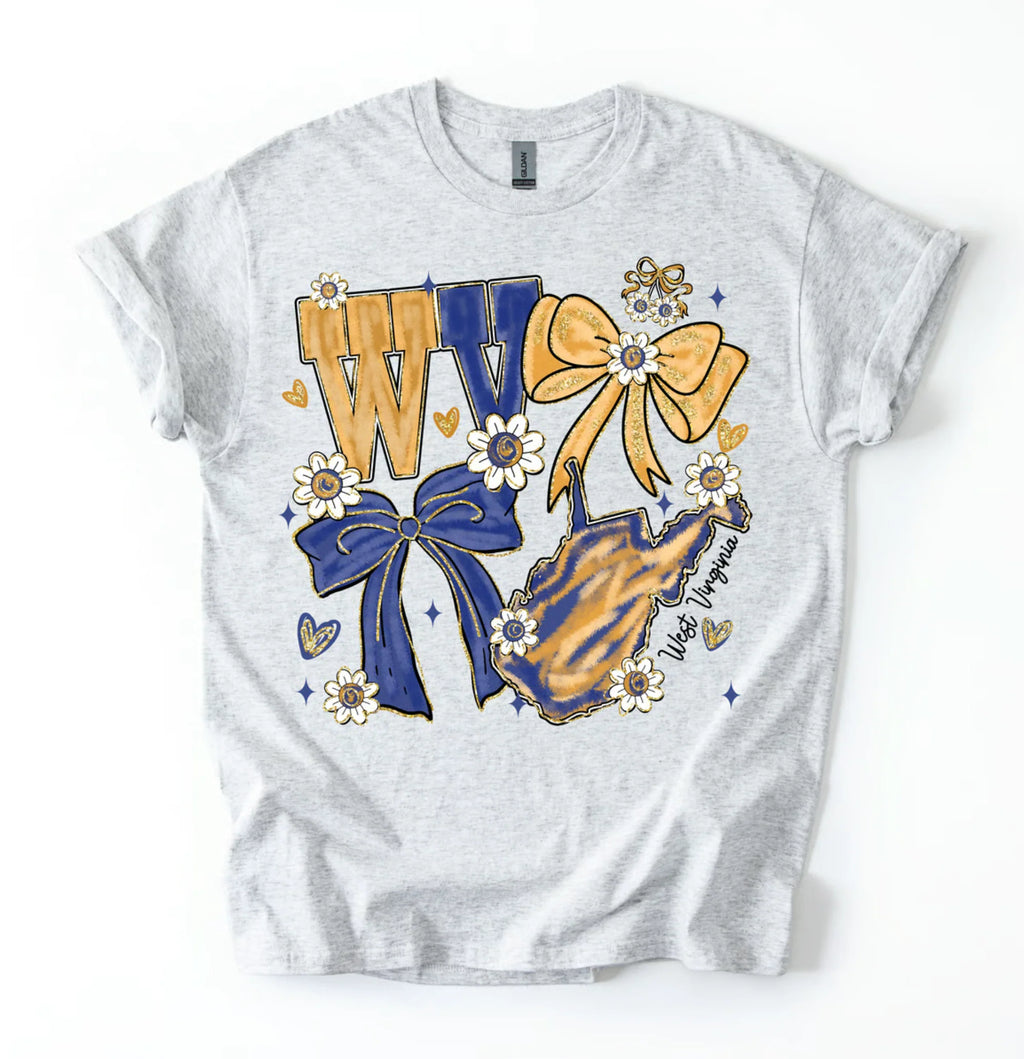 Youth WV Faux Glitter Bow Tee