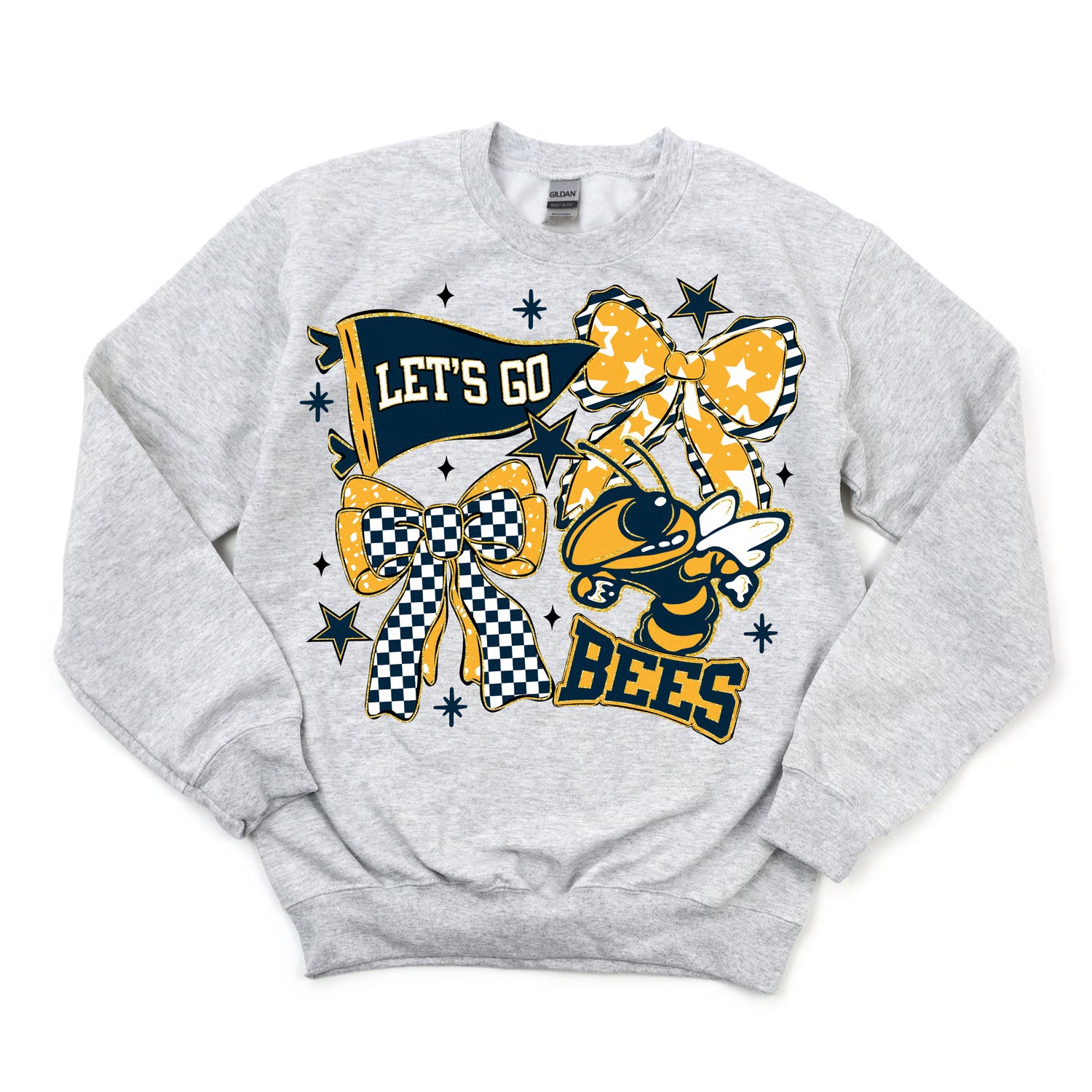 Bees Bow Collage Crewneck