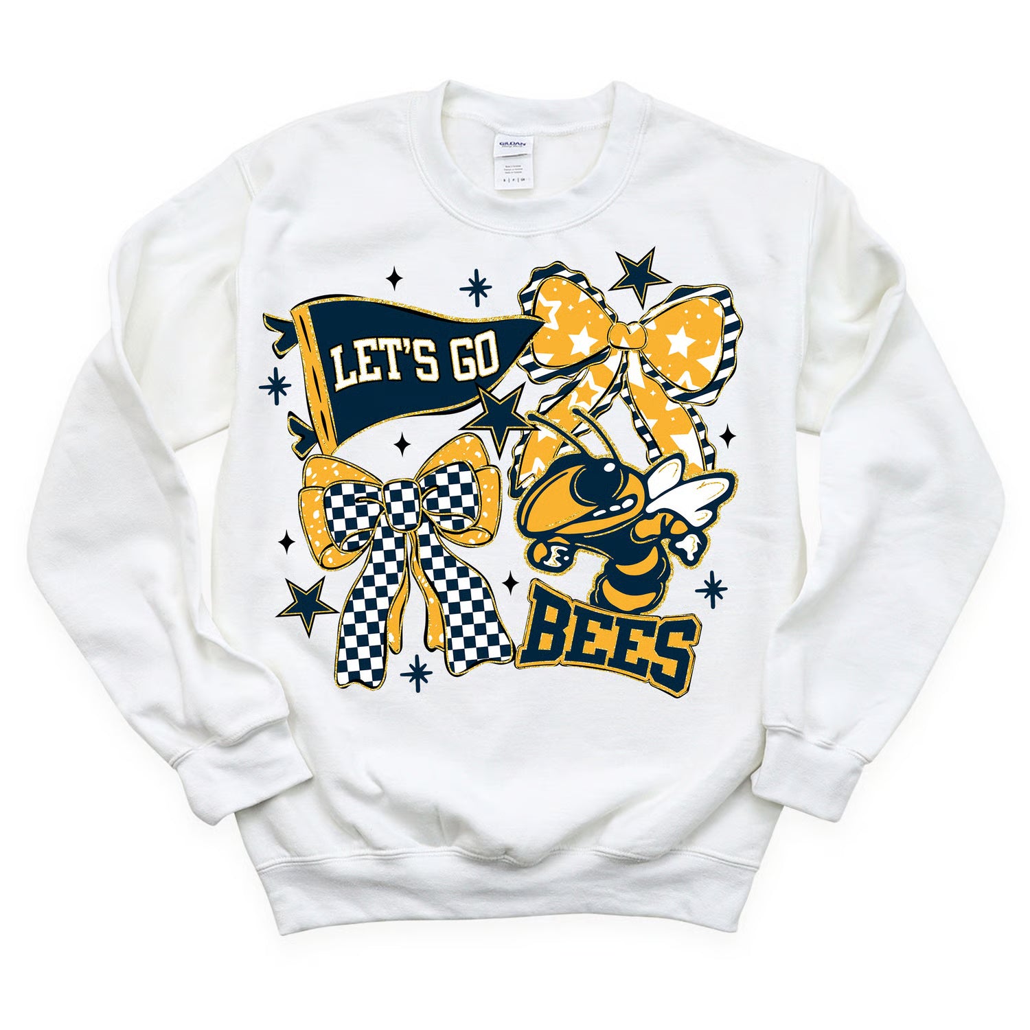 Bees Bow Collage Crewneck