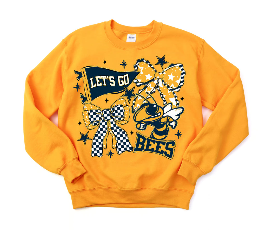 Bees Bow Collage Crewneck